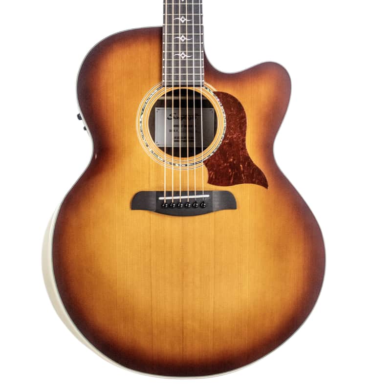 Sawtooth Australian Blackwood Jumbo Cutaway 24 Fret Acoustic Electric Guitar w Red Cedar Top image 1