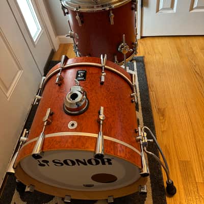 Sonor made in Germany Sunset beech limited edition 3 pc drum set + bags and extras image 7