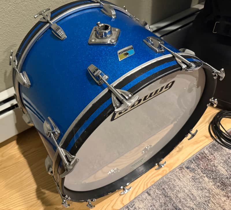 Ludwig Vintage 22” Bass Drum Early 1970s - Blue Sparkle image 1