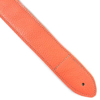 Coral Premium Leather Ukulele Strap - Light Orange Leather Design Ukulele Strap -Handmade -Soft Leather Ukulele Strap - Button Ukulele Strap image 5