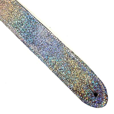 Sparkle Iridescent Premium Leather Ukulele Strap -Shimmer Leather Design Ukulele Strap -Handmade -Soft Leather Ukulele Strap -Button Strap image 5