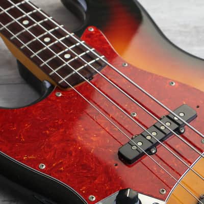 1992 Fender Japan JB62-650L '62 Reissue LH Left Handed Jazz Bass (Sunburst) image 5