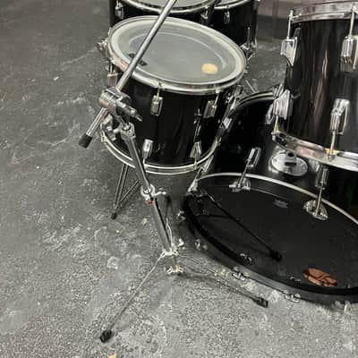 Vintage 1970's Rogers 7-Piece Drum Set, Black w/ Dyna-Sonic Custom Build Roger's Snare & Hardware image 24