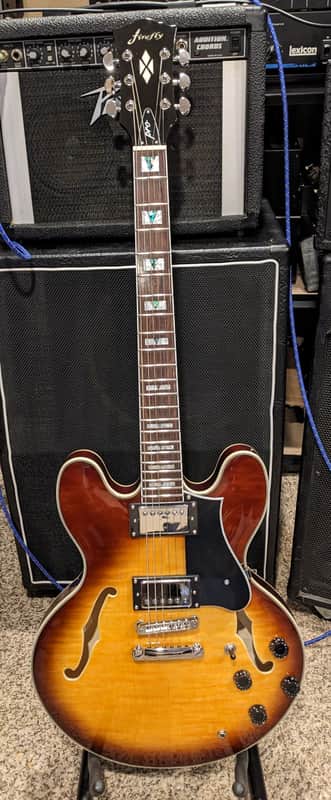 Firefly FF338PRO - ES-335 Style Semi-Hollow - Stainless Steel Frets Locking Tuners Cool Inlays Figured Top image 1