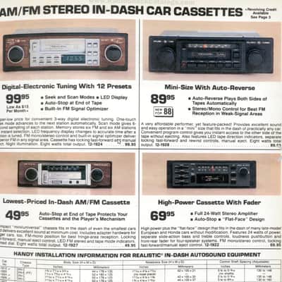 Realistic 12-1928A 1988 Vintage Classic Car Audio Auto Reverse Cassette Player Radio - NEW in Original Box! image 9