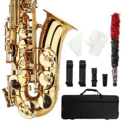 Golden Black Alto Eb Saxophone Sax Gold w/ Case Mouthpiece & Accessories image 3