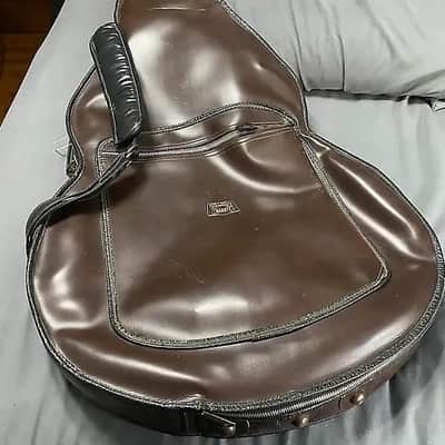 Manny's Victoria Luggage Premium Faux Leather Gig Bag.. fits Casino, Gibson Es bodies 1960s-1970s - Faux Leather Brown.. Green padded Felt liner image 16