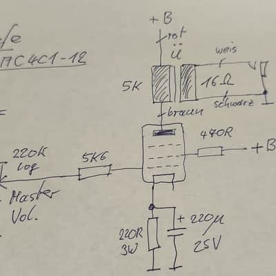 SE Ausgangsübertrager aus VOX AC4C1-12 - 5K Ohm auf 16 Ohm für EL 84 5W Endstufe image 5