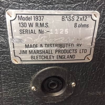 1981 MARSHALL 1937 Bass 2x12 - Small Cabinet image 5