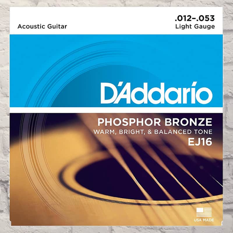 D'Addario EJ16 Light Phosphor Bronze Acoustic Strings 12-53 image 1