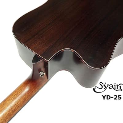 S.Yairi YD-25C Solid Sitka Spruce & Rosewood Dreadnaught acoustic guitar with cutaway image 7