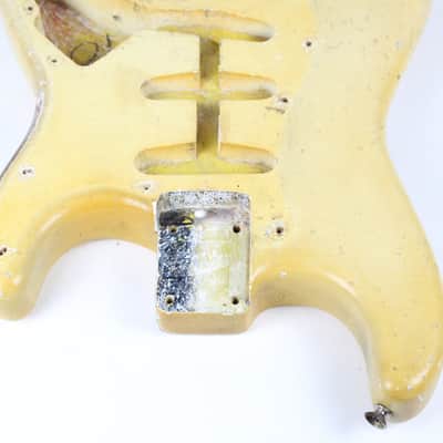 RARE 1963 Vintage Fender Stratocaster BODY 4-Bolt Refinished White/Blonde (Original Sunburst Finish) Strat USA 1960s L-Series Pre-CBS image 10