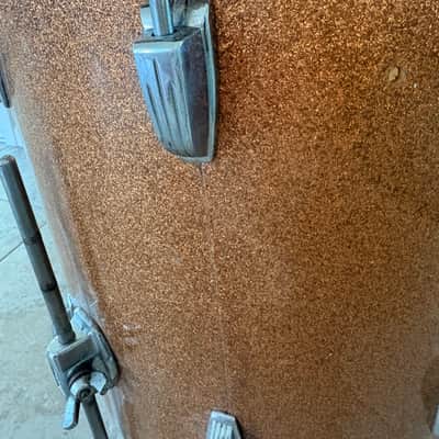 Vintage Ludwig Floor Tom 1966 - Champagne Sparkle 16 x 16 Keystone Badge image 10