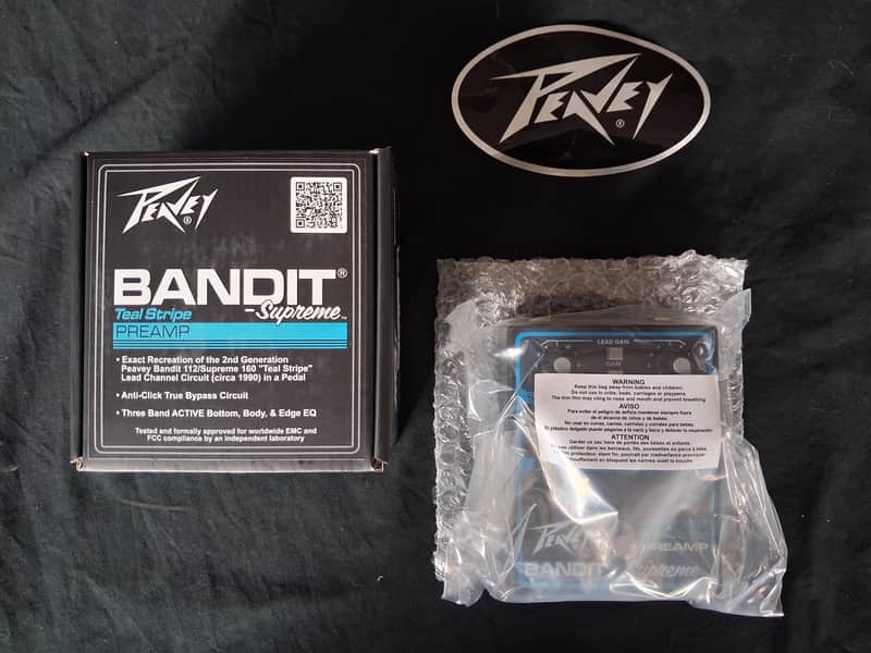 Peavey Bandit Supreme Teal Stripe Preamp Black / Teal Pedal *** FREE SHIPPING ***