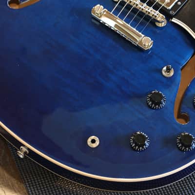 2003 Gibson ES-335 Dot Semi-Hollow Electric Guitar Figured Beale Street Blue + COA OHSC image 5