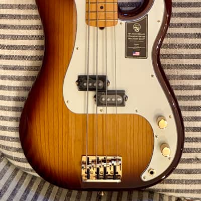 Fender 75th Anniversary Commemorative Precision Bass 2021 - 2-Color Bourbon Burst image 2