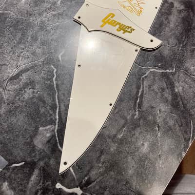 Parchment 3 Ply Pickguard & Truss Rod Cover Set for Epiphone Firebird w/ Gold Firebird & Logo Decals image 4