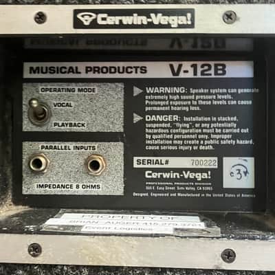 Cerwin-Vega V-12 Passive PA Speaker Late 1990’s - Charcoal image 2