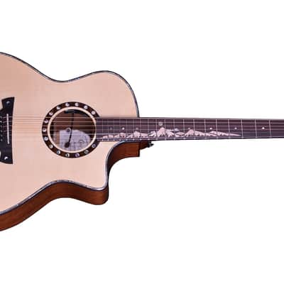 Crafter ML G-MAHO CE Anniversary MAHO Series Grand Auditorium Cutaway Moonlight Inlay Solid Spruce Top Mahogany Neck 6-String Acoustic-Electric Guitar w/Gig Bag image 3