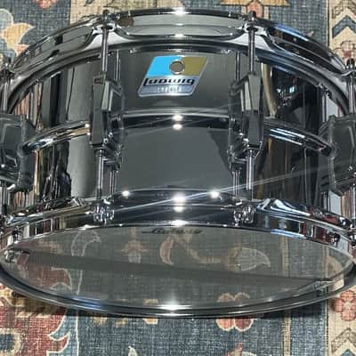 Ludwig 6.5x14" LM402BON Blue And Olive Badge Supraphonic Snare Drum image 5