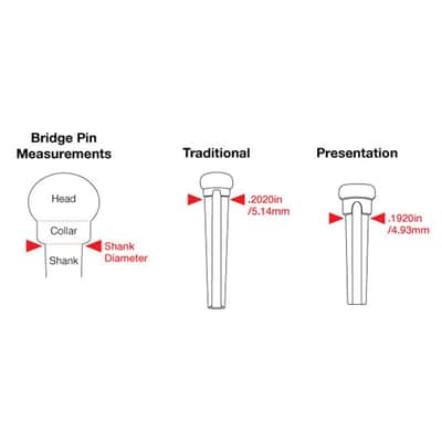 Tusq traditional black bridge pins set 5.1mm (6 PCS) with paua dots image 5