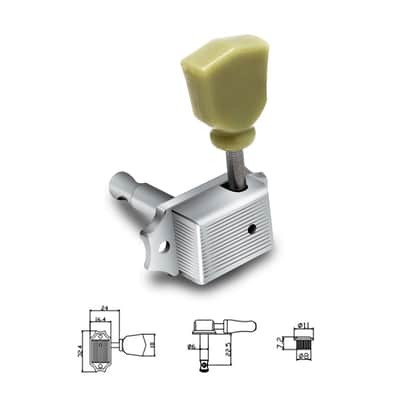 Vintage Guitar String Tuning Pegs Tuning Machines Tuning Keys Machines Heads Tuners Compatible With Les Paul Lp Sg Style Electric Guitar 3 Left 3 Right, Chrome With Tulip Button. image 2