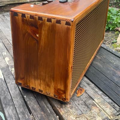 Handwired Unbranded Fender Style Reverb Unit Unknown - Stained Pine, With Hotcover Case and Fender Footswitch image 2