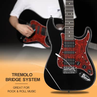 Glarry GST Electric Guitar HSH Pickup Rosewood Fingerboard Black image 3