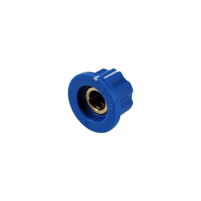 Tesi Small Boss Style Knob with 6.35mm Shaft, Set Screw, Brass Insert - Blue image 2