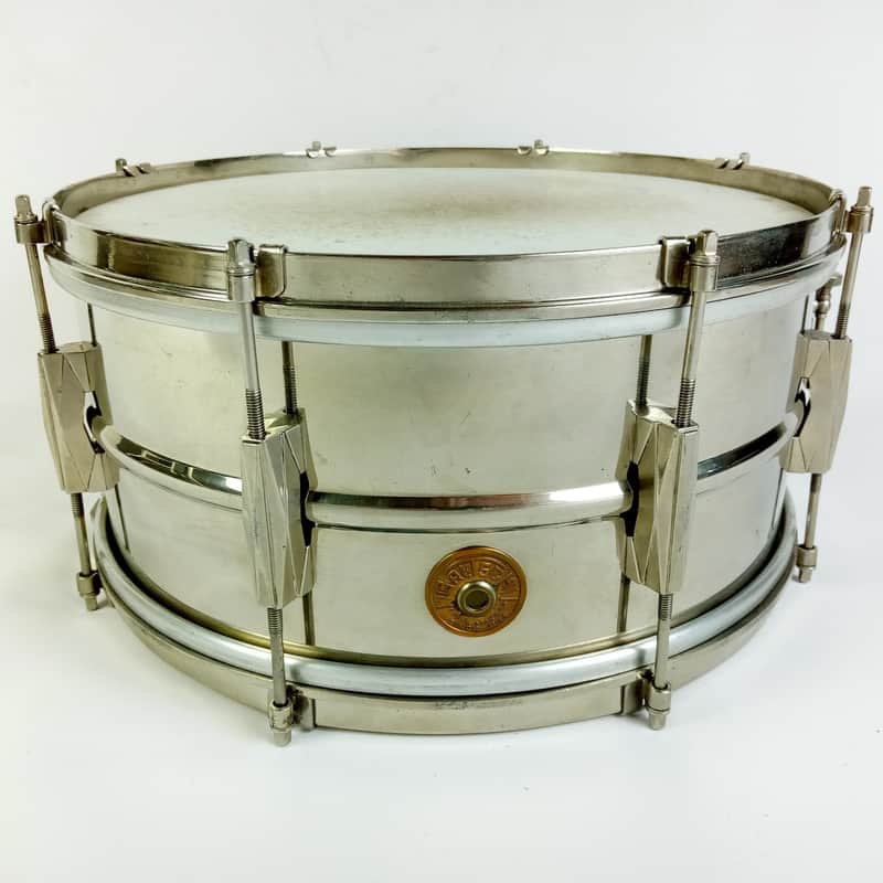 Gretsch 6.5x14"Broadkaster Nickel-Brass NOB Snare Drum 8Lug Vintage 1949-50 RARE image 1