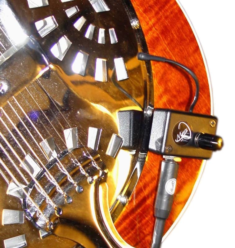 "THE GRIP" VINTAGE DOBRO RESONATOR GUITAR PICKUP with FLEXIBLE MICRO-GOOSE NECK by Myers Pickups image 1