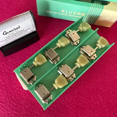Kluson Single line 3 + 3 Guitar tuners for Gibson ®️ Guitars - Nickel - Single ring vintage tulip image 6