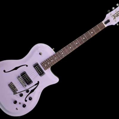 Alameda Guitars Beatnik Baron II Lilac / Metallic Purple / White binding #BB2308 w/Case image 1