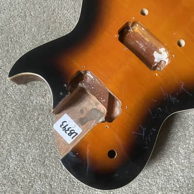 Single Cut Guitar Body, Sunburst, Flamed Maple, Mahogany image 4
