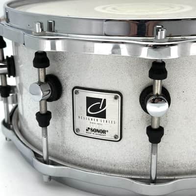 Used Sonor Designer Snare Drum - White Sparkle 14x6.5 - Very Good image 2