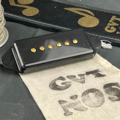 General Vintage Tone  NOS Dog Ear pickup 1957 / 1961  Dogear P90 for Les Paul Junior  Cab black cover image 1