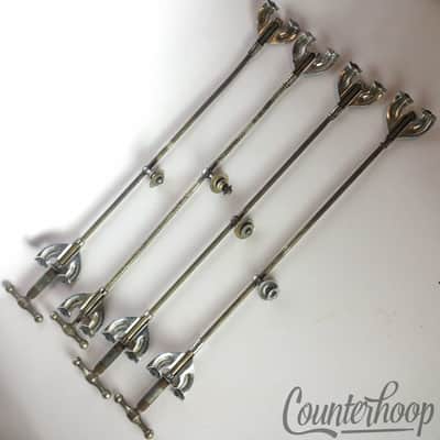 *Slingerland 4x Bass Drum Bow-Tie Single-Tension T-Rods+Claws Nickel Vintage 50s image 2