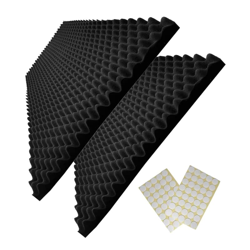 2 Pack 48"X 24"X 2" Black Sound Proof Foam Panels, Acoustic Foam Egg Crate Foam Panel, Noise Cancelling Foam Studio Foam Panel, Sound Panels Noise Reducing For Walls image 1
