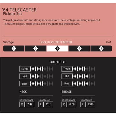 Fender Pure Vintage '64 Telecaster Pickup Set - Chrome / Black image 4