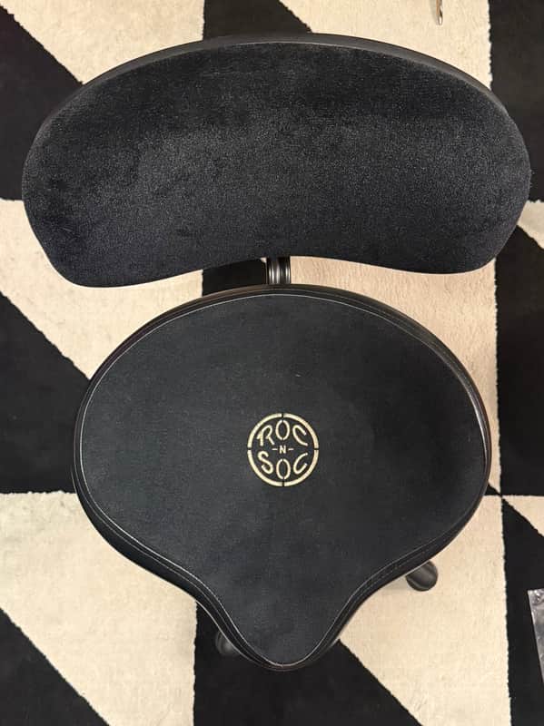 Roc N Soc Lunar Series Gas Lift Drum Throne Black (LSG O-K)- Black w/ Backrest 2019 - Black image 1