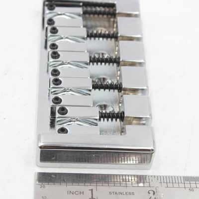 Mighty Mite 5-String High-Mass Bass Guitar Bridge - Chrome, Universal Professional Parts, NOS , no packaging image 6