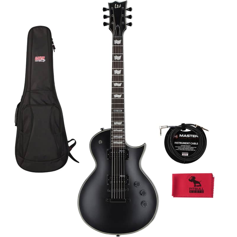 ESP LTD EC-256 Guitar Black Satin w/ Bag, Cable, Cloth image 1
