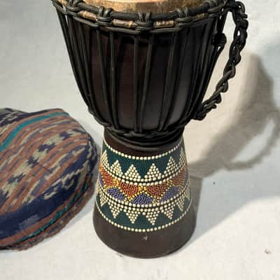 Traditional African Djembe Rope-Tuned Carved Wood image 3