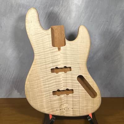 high end  Offset bass body NOS Curly Maple Top Solid One-piece Mahogany Back Unfinished Front Routed Luthier Supply R37 image 1