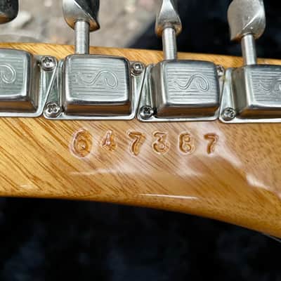 USA 2006 Hamer Korina Standard Explorer with rare checkerboard logo and original hardshell case SEE DESCRIPTION image 10