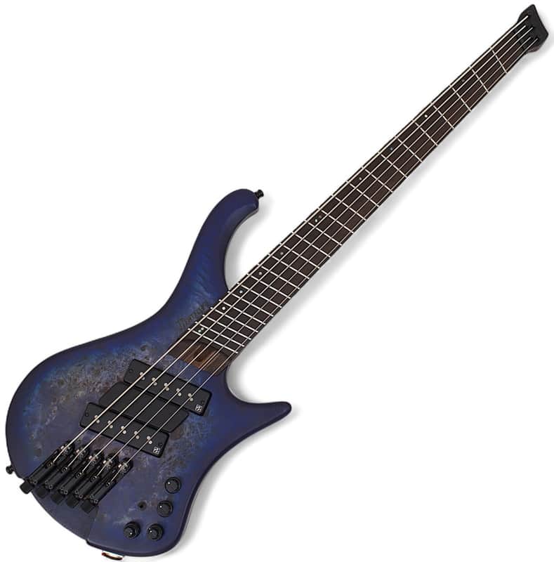 Ibanez EHB1505MS Headless 5 String Bass Pacific Blue Burst Flat B-Stock image 1