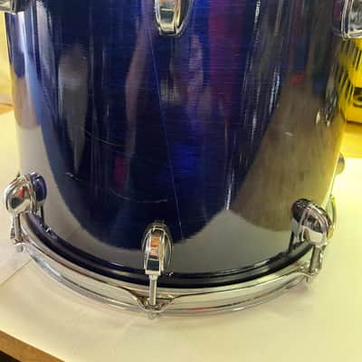 Premier Artist Birch 90s/2000s - Blue Lacquer UK built 14X11 rack tom/floor tom Nice! image 7