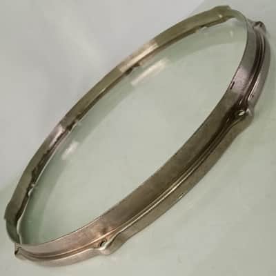 Leedy/Ludwig 15"NOB Double-Flange Snare Drum Resonant Rim/Hoop Nickel-Brass*Crak image 4