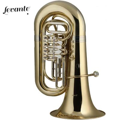 Stagg LV-BT5705 BBb Tuba 4 Rotary Valves w/Soft Case On Wheels & Mouthpiece Silver Plated image 1
