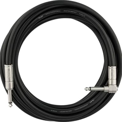 Fender Professional Series Kill Switch Instrument Cable, Straight/Angle, 15', Black image 1